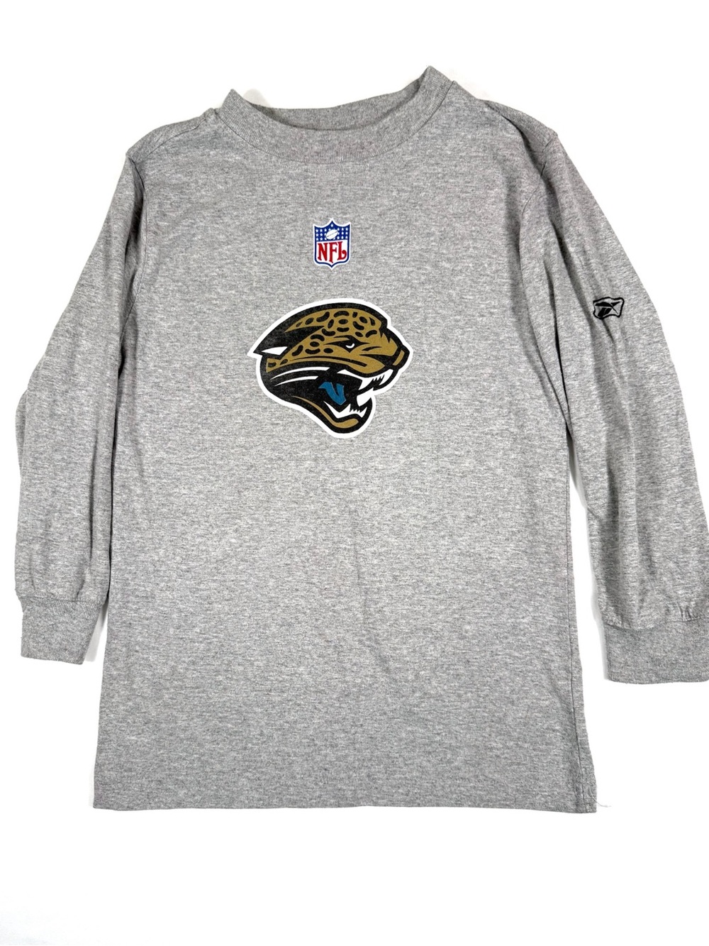 VINTAGE REEBOK Boys 2000s Jacksonville Jaguars NFL Long Sleeve Shirt Size S